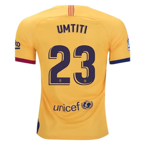 Camiseta Barcelona NO.23 Umtiti Segunda equipo 2019-20 Amarillo